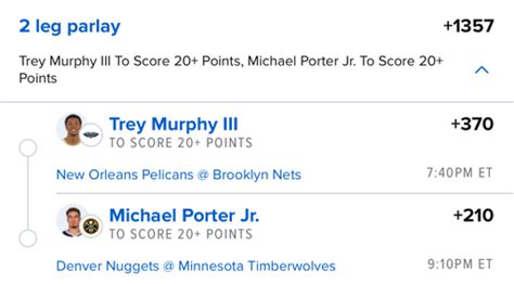 MCbets' 20 Point Tuesday NBA Parlay .